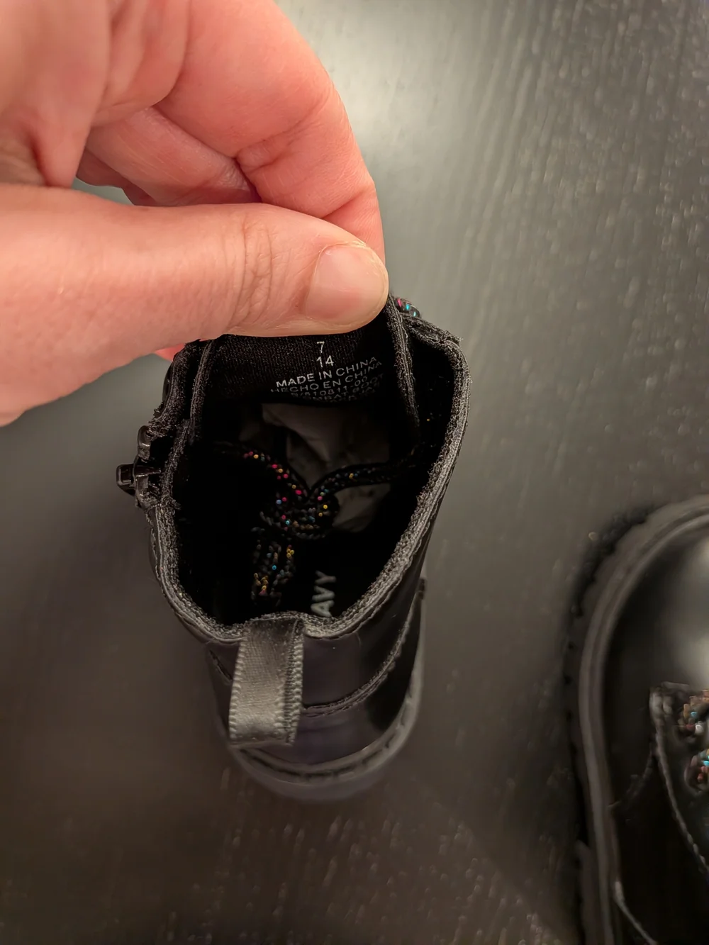 Old Navy Black Kids Lace-Up Ankle Boots